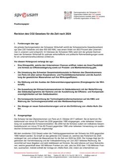  Revision des CO2 Gesetzes für die Zeit nach 2024
