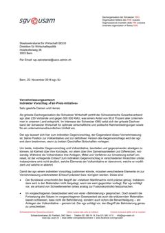  Vernehmlassungsantwort Indirekter Vorschlag «Fair-Preis-Initiative»