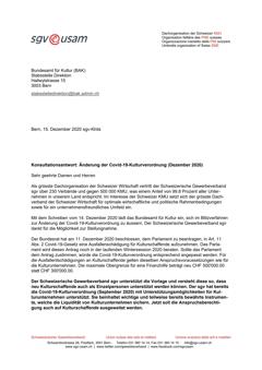  Änderung der Covid-19-Kulturverordnung (Dezember 2020)