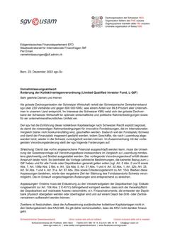  Änderung der Kollektivanlagenverordnung (Limited Qualified Investor Fund, L-QIF)