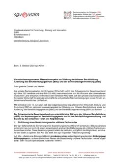  Massnahmenpaket zur Stärkung der höheren Berufsbildung: Änderung des Berufsbildungsgesetzes (BBG) und der Berufsbildungsverordnung (BBV)