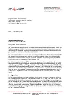  Vernehmlassungsantwort Sicherheitspolitischer Bericht