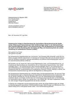  Umsetzung der Vorlage zur Beschleunigung der Asylverfahren (Neustrukturierung des Asylbereichs): Änderung der Asylverordnung 1 über Verfahrensfragen (AsylV 1), der Asylverordnung 2...