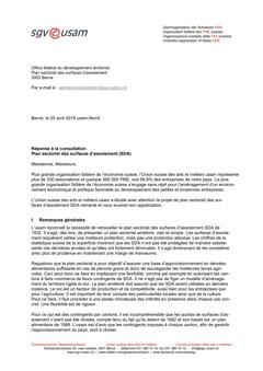  Réponse à la consultation Plan sectoriel des surfaces d’assolement (SDA)