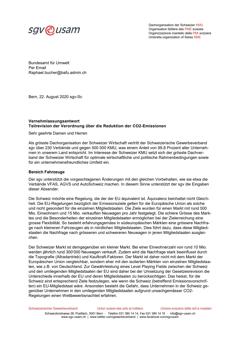  Vernehmlassungsantwort Teilrevision der Verordnung über die Reduktion der CO2-Emissionen